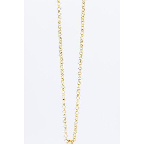 5 - Attractively Detailed Blue Topaz Set Drop Pendant Mounted in 9 Carat Yellow Gold 4cm Drop Set on 9  ... 