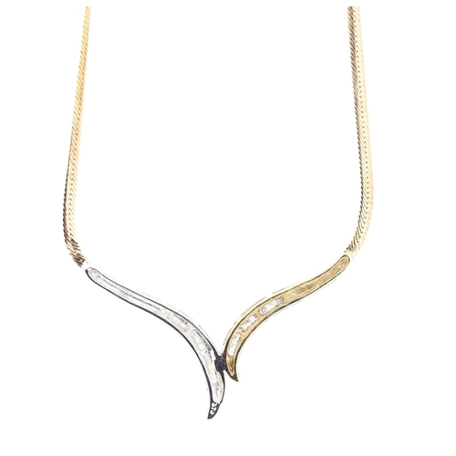 60 - Finely Detailed Diamond Set Ladies Pendant Necklace Mounted in 9 Carat Yellow and White Gold 40cm Lo... 