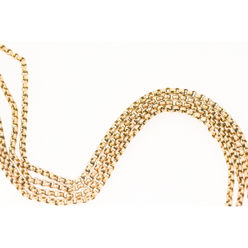 7 - 9 Carat Yellow Gold Belcher Link Longuard Chain 137cm Long Total Weight 28.8g Note No Clasp Present