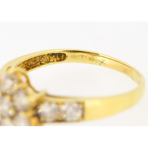 30 - Diamond Seven Stone Daisy Form Ring Set with Champagne and White Diamonds with Further Diamonds Set ... 