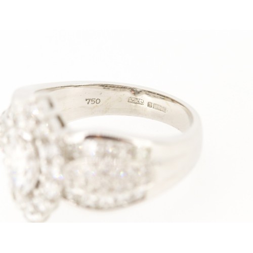 34 - Finely Detailed Marquise Cut Diamond Centre Stone Cluster Ring with Diamond Set Surround Further Rou... 