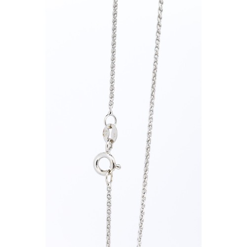38 - Diamond Solitaire Ribbon Form Pendant Mounted in 18 Carat White Gold 1.5cm High Set on 18 Carat Whit... 