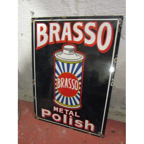 Brasso Metal Polish Advertising Sign Enamel on Metal Approximately 16 ...