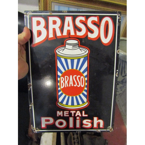 Brasso Metal Polish Advertising Sign Enamel on Metal Approximately 16 ...