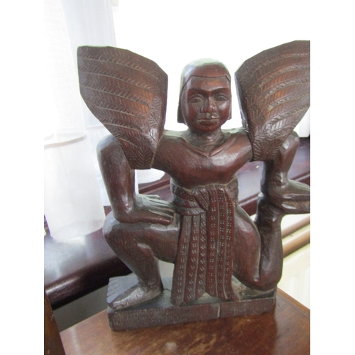 20 - Anglo Indian Quill Inset Box Hinged Cover Approximately 10 Inches Wide and Four Other Carved Pieces ... 