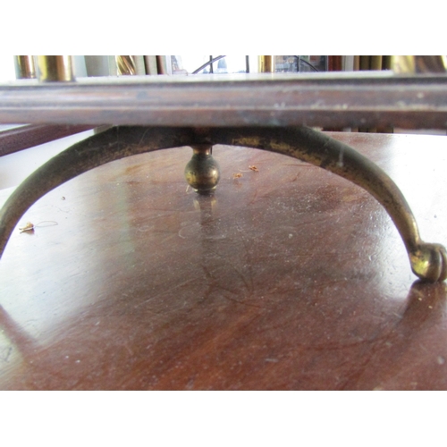 21 - Antique Mahogany Brassbound Table Top Bookrest Shaped Supports Approximately 14 Inches Square