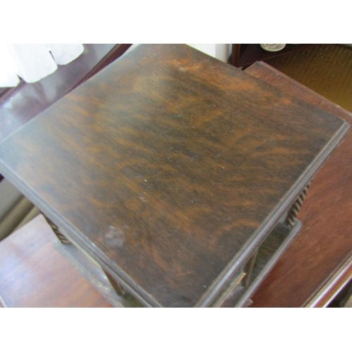 21 - Antique Mahogany Brassbound Table Top Bookrest Shaped Supports Approximately 14 Inches Square
