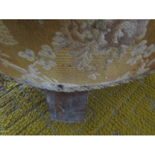 23 - Antique Chesterfield Settee Full Size Deep Button Upholstery Original Fabric Turned Mahogany Support... 
