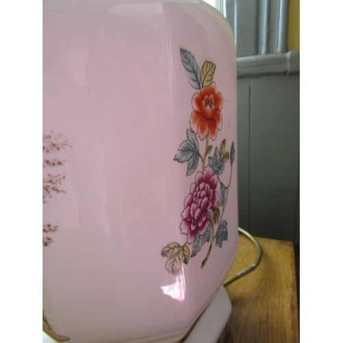 244 - Porcelain Table Lamp Decorated with Figural Scene Shade Present Electrified Working Order Approximat... 