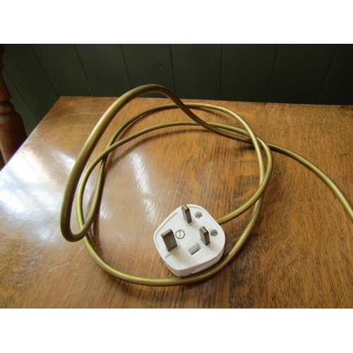 244 - Porcelain Table Lamp Decorated with Figural Scene Shade Present Electrified Working Order Approximat... 