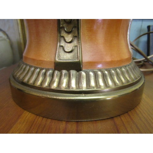 245 - Two Table Lamps with Pegoda Formed Shades each Electrified Working Order Tallest Approximately 32 In... 