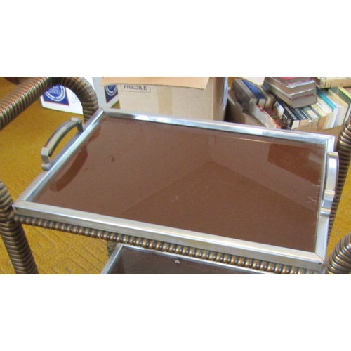 25 - Vintage Hostess Serving Tray and Vintage Cassette Record Two Pieces in Lot
