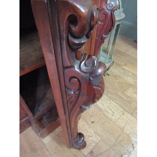 251 - William IV Mahogany Sideboard with Pedestal and Cupboard Base Well Carved Back Approximately 7ft 6 I... 