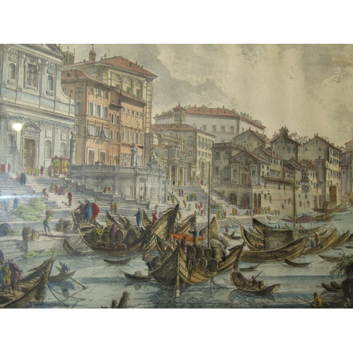 263 - Antique Engraving Venice the Grand Canal Contained Within Gilded and Moulded Frame Approximately 32 ... 