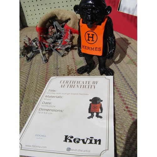 265 - Hermes Figure of Standing Gorilla by Kevin with Certificate of Authenticity
