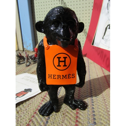 265 - Hermes Figure of Standing Gorilla by Kevin with Certificate of Authenticity