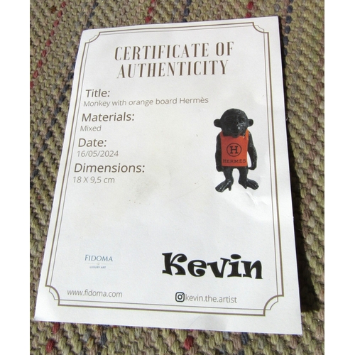 265 - Hermes Figure of Standing Gorilla by Kevin with Certificate of Authenticity
