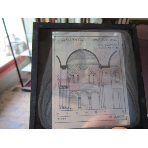 267 - Collection of Various Antique Lantern Plates Architectural Interest Quantity as Photographed