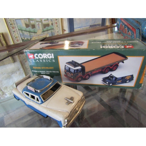270 - Corgi Eddie Stobart Truck with Mini Van Contained in Original Box and Another Metal Car