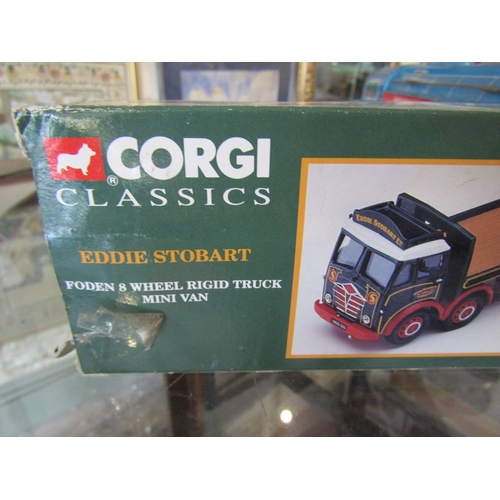 270 - Corgi Eddie Stobart Truck with Mini Van Contained in Original Box and Another Metal Car