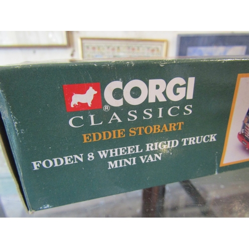 270 - Corgi Eddie Stobart Truck with Mini Van Contained in Original Box and Another Metal Car