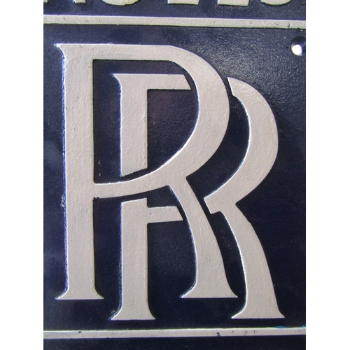 273 - Rolls-Royce Painted Metal Garage Advertising Sign Approximately 14 Inches High x 10 Inches Wide