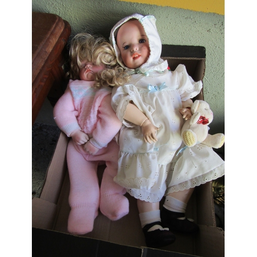 275 - Two Old Porcelain Head Dolls