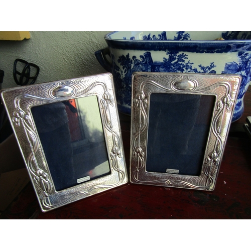 278 - Pair of Liberty Patterned Silver Photograph Frames Hallmarked Each Approximately 7 Inches High x 5 I... 