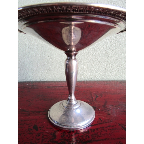 281 - Silver Pedestal Form Taza Approximately 7 Inches Wide x 6 Inches High