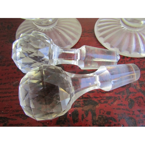 282 - Pair of Cut Crystal Decanters with Stoppers each Approximately 12 Inches High