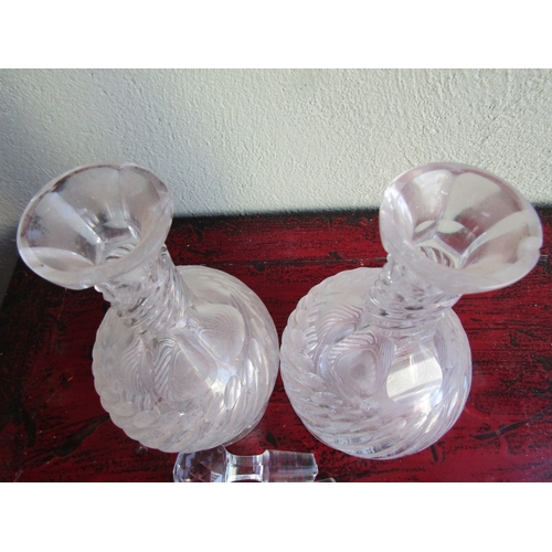 282 - Pair of Cut Crystal Decanters with Stoppers each Approximately 12 Inches High