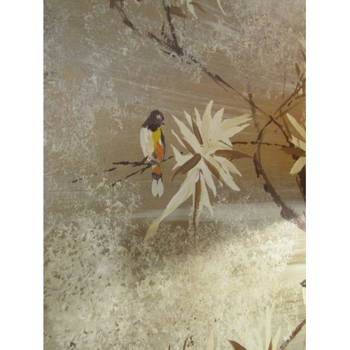 287 - Original Oil Painting Avian and Branch Scene Oil on Canvas Approximately 4ft High x 2ft 6 Inches Wid... 