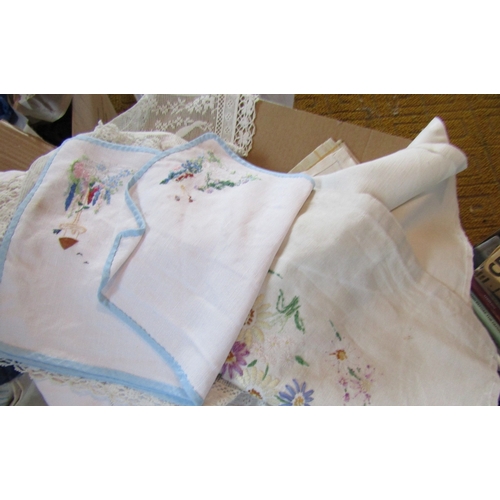 29 - Box of Various Irish Linens, etc. Good Quantity