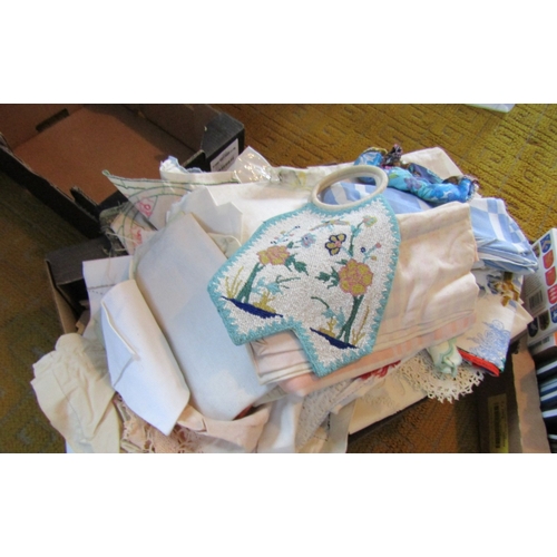 29 - Box of Various Irish Linens, etc. Good Quantity