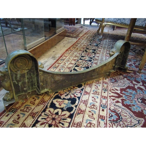 291 - Regency Gilded Bronze Fire Fender with Griffin Motif Side Decoration Attractively Detailed Throughou... 