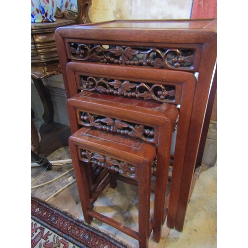 292 - Set of Four Antique Graduated Form Figured Hardwood Occasional Tables Tallest Approximately 30 Inche... 