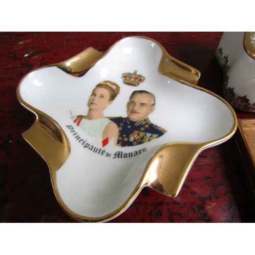 298 - Princess Grace and Prince Rainier of Monaco Vintage Commemorative Lady's Compact with Ash Tray and D... 
