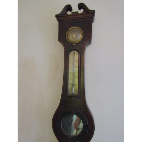 3 - Regency Rosewood Banjo Barometer Approximately 34 Inches High