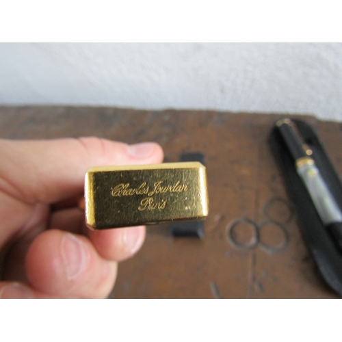 300 - Charles Jourdain Designer Lighter Chrome and Gilded Decoration