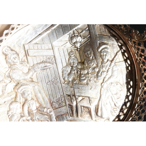 301 - Silver Serving Tray Oval Form Side Carry Handles Approximately 10 Inches Wide