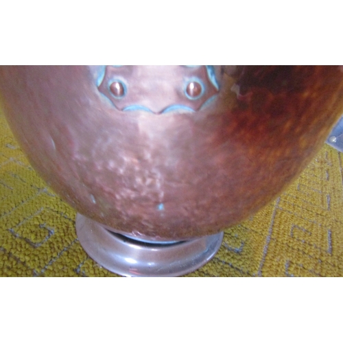 32 - Victorian Copper Coal Helmet Swing Carry Handle Pedestal Form Full Size