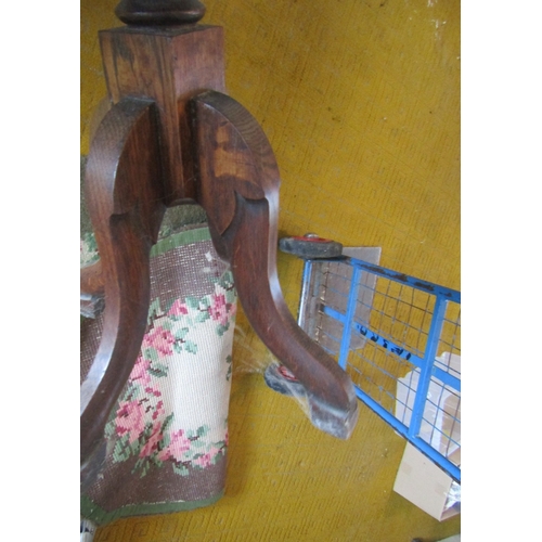 34 - Antique Octagonal Form Occasional Table Quatrefoil Supports