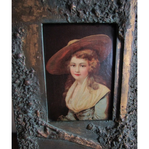 37 - Gilt Frame Watercolour, River Scene, Gilt Frame Portrait of Lady and Hand Touched Photographic Portr... 