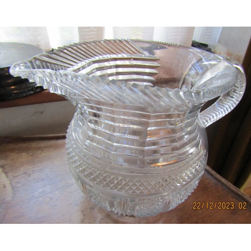 39 - William IV Irish Cut Crystal Table Jug Approximately 10 Inches High