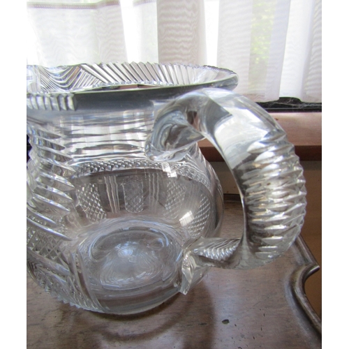 39 - William IV Irish Cut Crystal Table Jug Approximately 10 Inches High