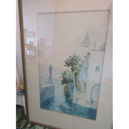 4 - Pair of Framed Watercolours Signed Indistinctly Lower Left Each Approximately 22 Inches High x 15 In... 