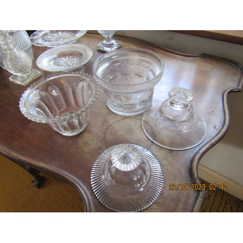 40 - Two Regency Irish Crystal Table Jars with Original Covers Each Approximately 7 Inches High