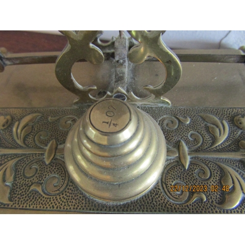 42 - Antique Cast Brass Postal Scales with Original Weights