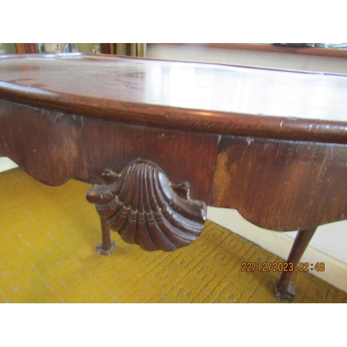 43 - Irish Chippendale Mahogany Silver Table Shelve Carved Apron Above Claw and Ball Supports Approximate... 