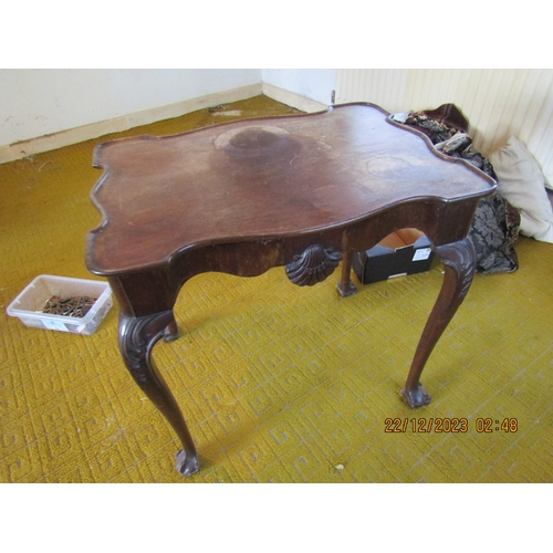 43 - Irish Chippendale Mahogany Silver Table Shelve Carved Apron Above Claw and Ball Supports Approximate... 